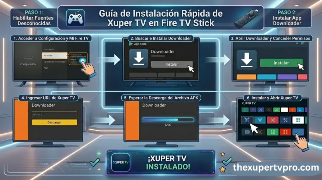 Guía instalación Xuper TV Firestick 2026