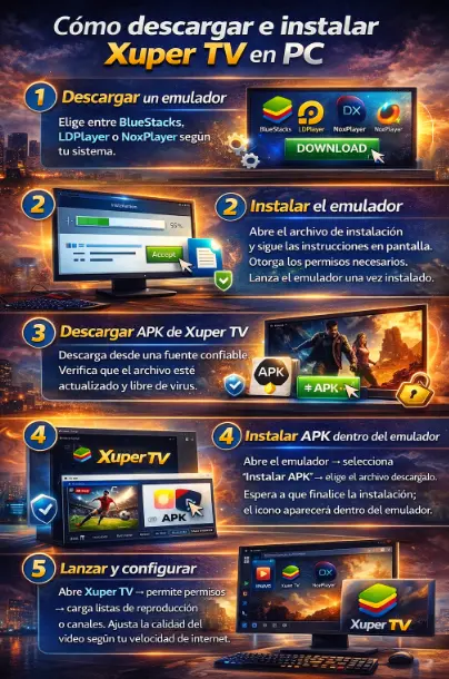 Cómo descargar e instalar Xuper TV para PC